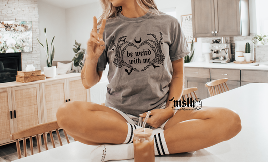 Be weird with me skeleton heart PNG File