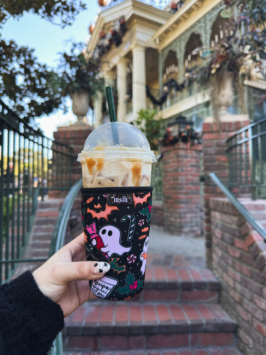Spooky Christmas Ghosts baking Gingerbread Bats Drink/Cup Sleeve