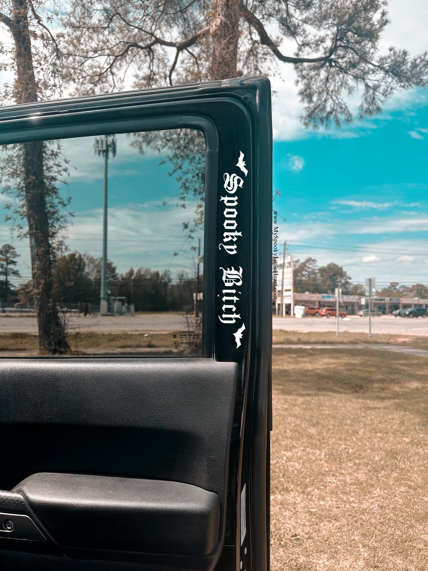 Spooky Bitch with Bats Vinyl Decal