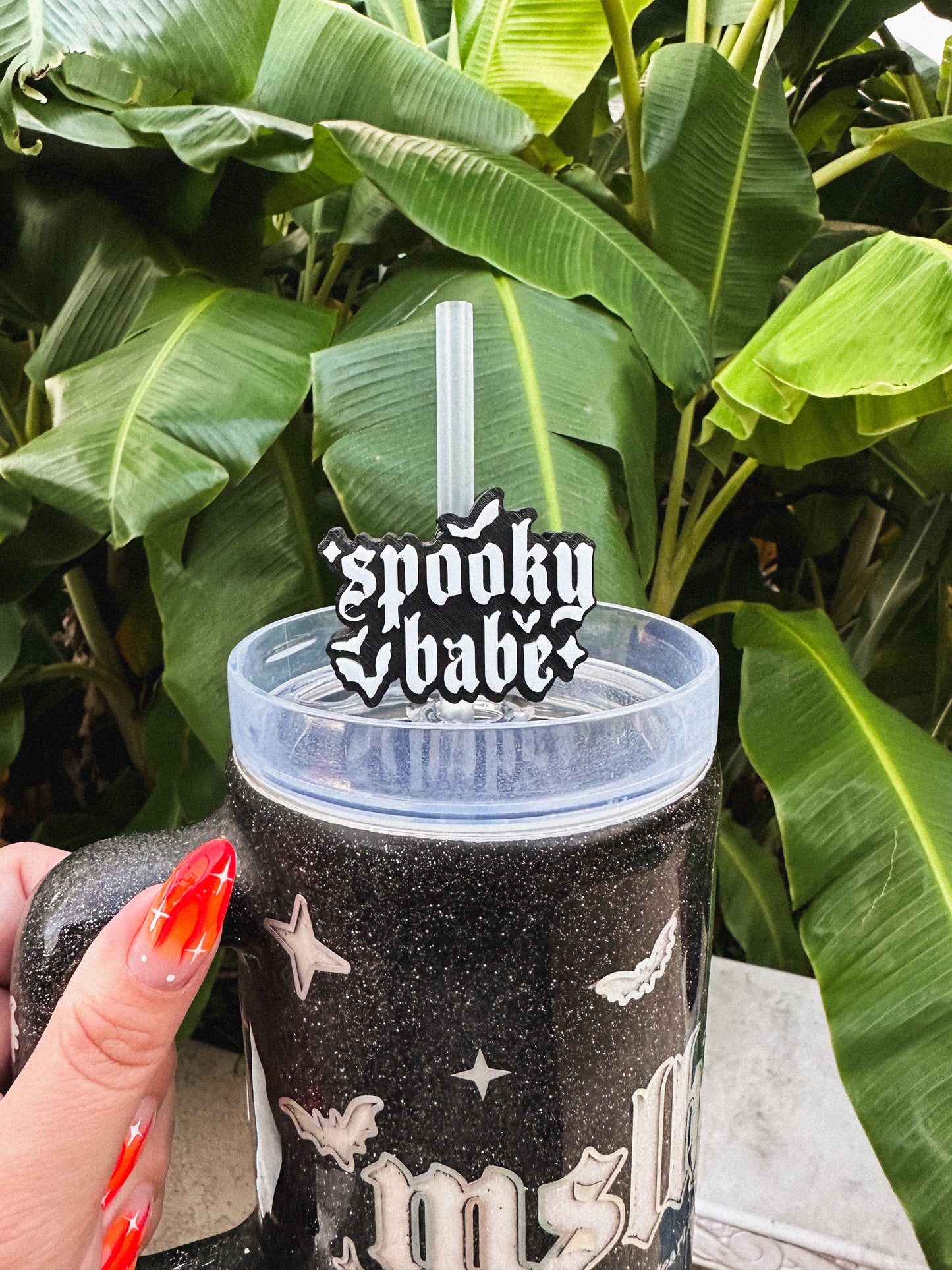Spooky Babe MSLH Exclusive 8mm and 10mm Straw Topper for Tumblers -3D PRINTED