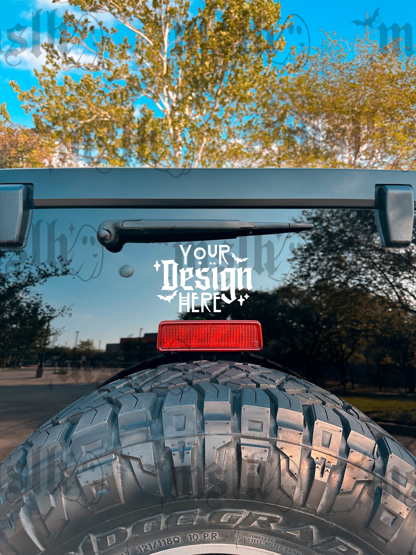 Black 4x4 Rear Window Mockup