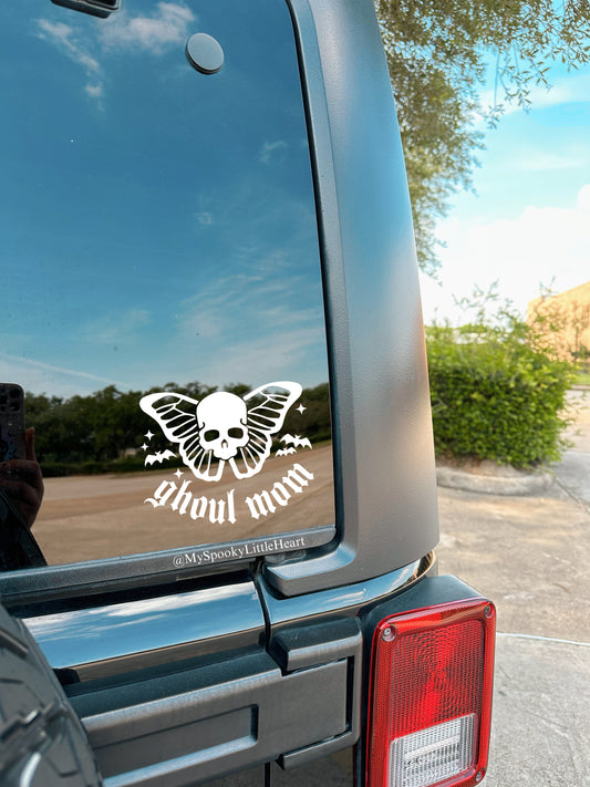 Ghoul Mom Skull Butterfly Vinyl Decal