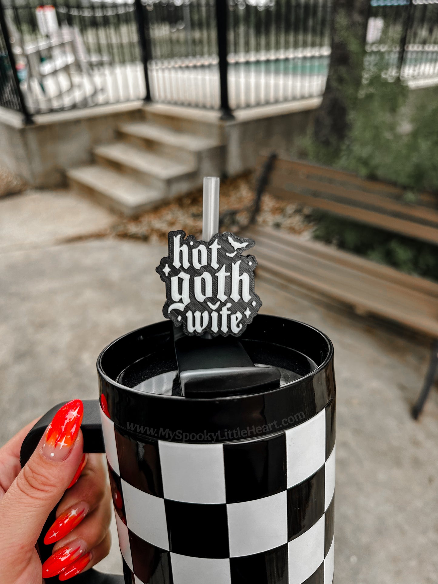 Hot Goth Wife MSLH Exclusive 8mm and 10mm Straw Topper for Tumblers -3D PRINTED