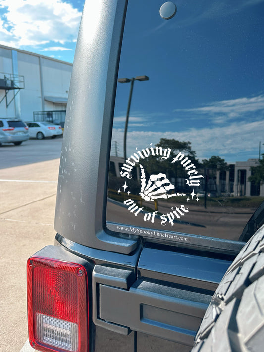 Surviving Purely out of Spite Vinyl Decal
