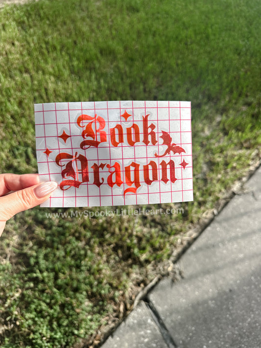 Book Dragon with sparkles and dragon MSLH Exclusive Vinyl Decal