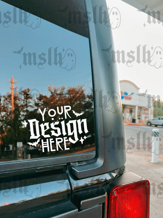 Decal Back Window Black SUV Mockup