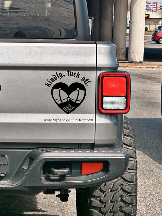 Kindly, Fuck Off Bumper Vinyl Decal