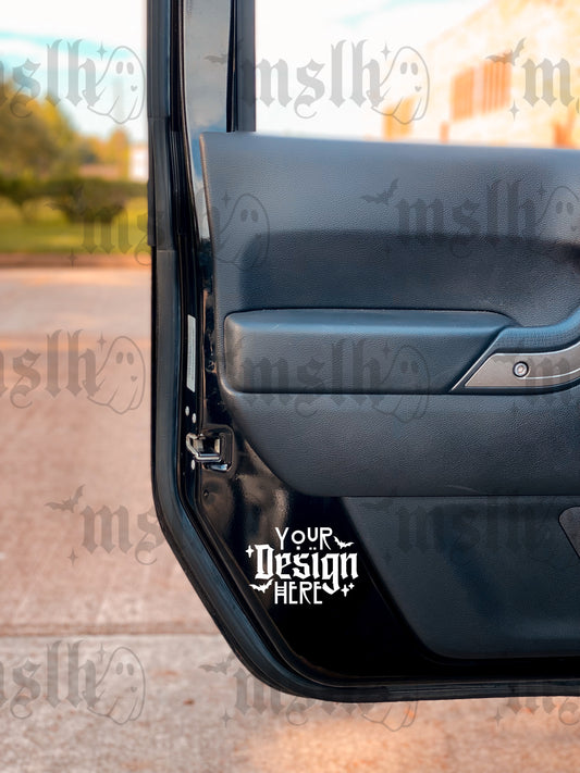 Interior Door Vinyl Decal 4x4 Mockup