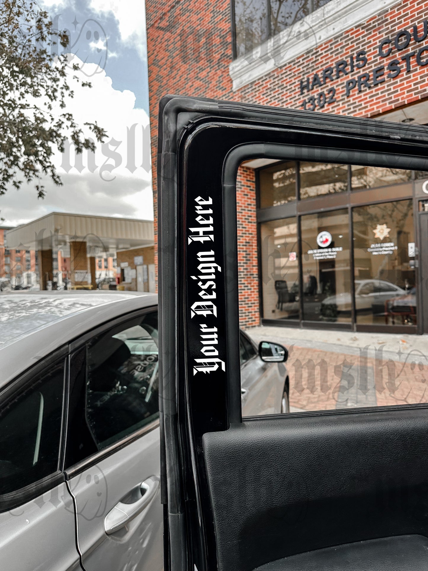 Black Door Frame Vinyl Decal Mockup