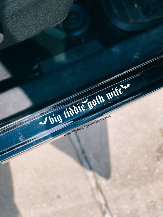 Big Tiddie Goth Wife with bats Vinyl Decal