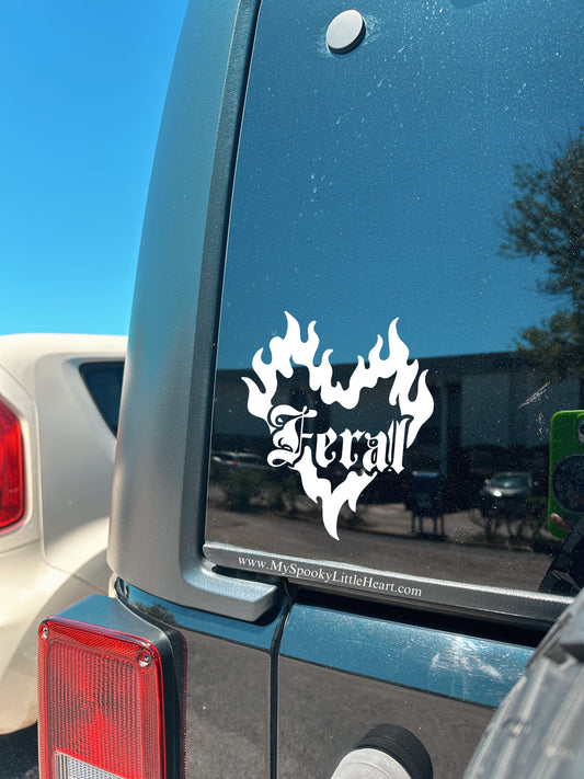 Feral Flame Heart Vinyl Decal