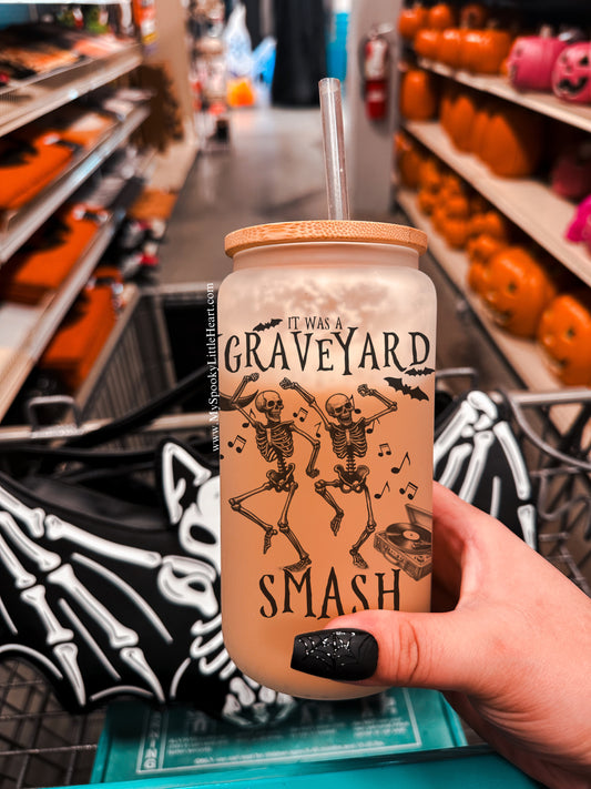 It was a Graveyard Smash Dancing Skeletons 16oz Frosted Glass Cup