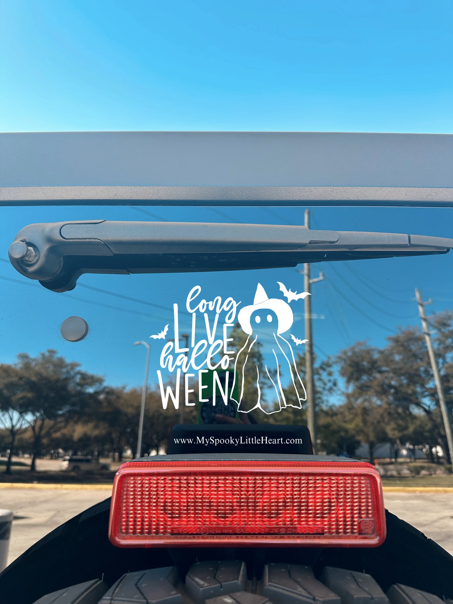 Long Live Halloween Witchy Ghost with Bats Vinyl Decal