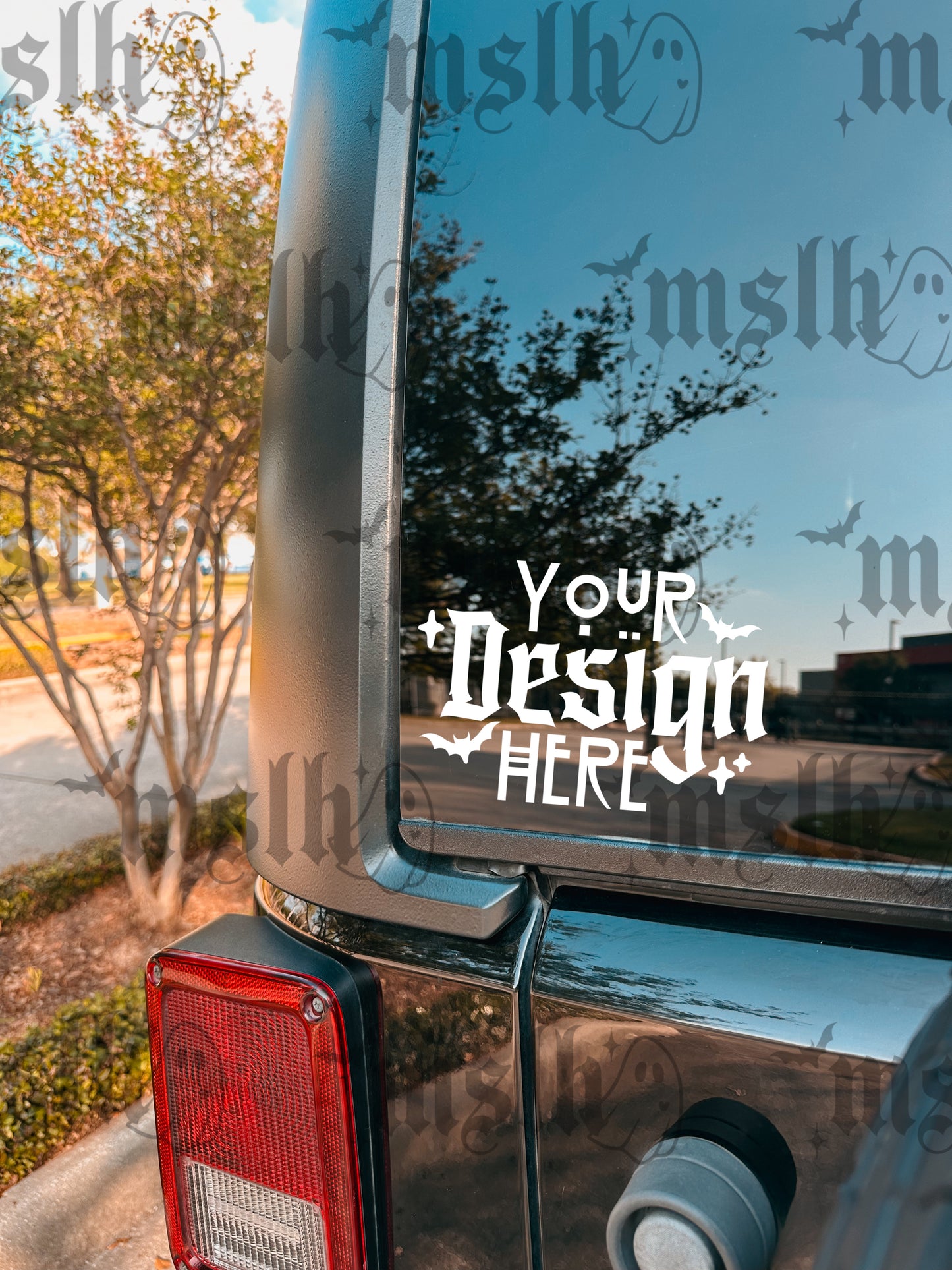 Black SUV Rear Window Mockup