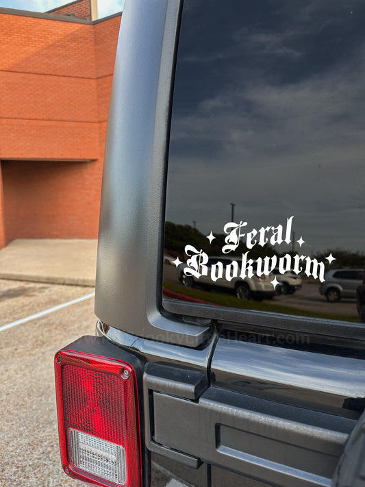 Feral Bookworm Vinyl Decal