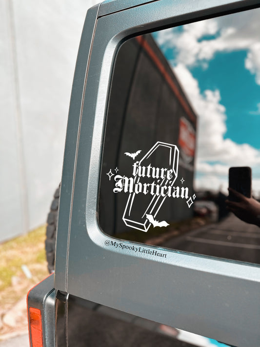 Future Mortician Coffin with bats Vinyl Decal
