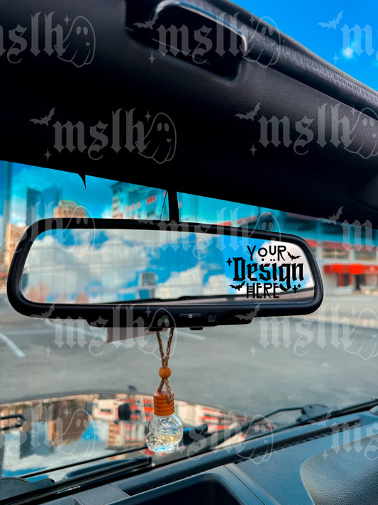 Rear Mirror Vinyl Decal Mockup