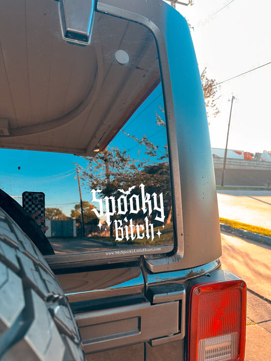 Spooky Bitch with bats and stars Vinyl Decal