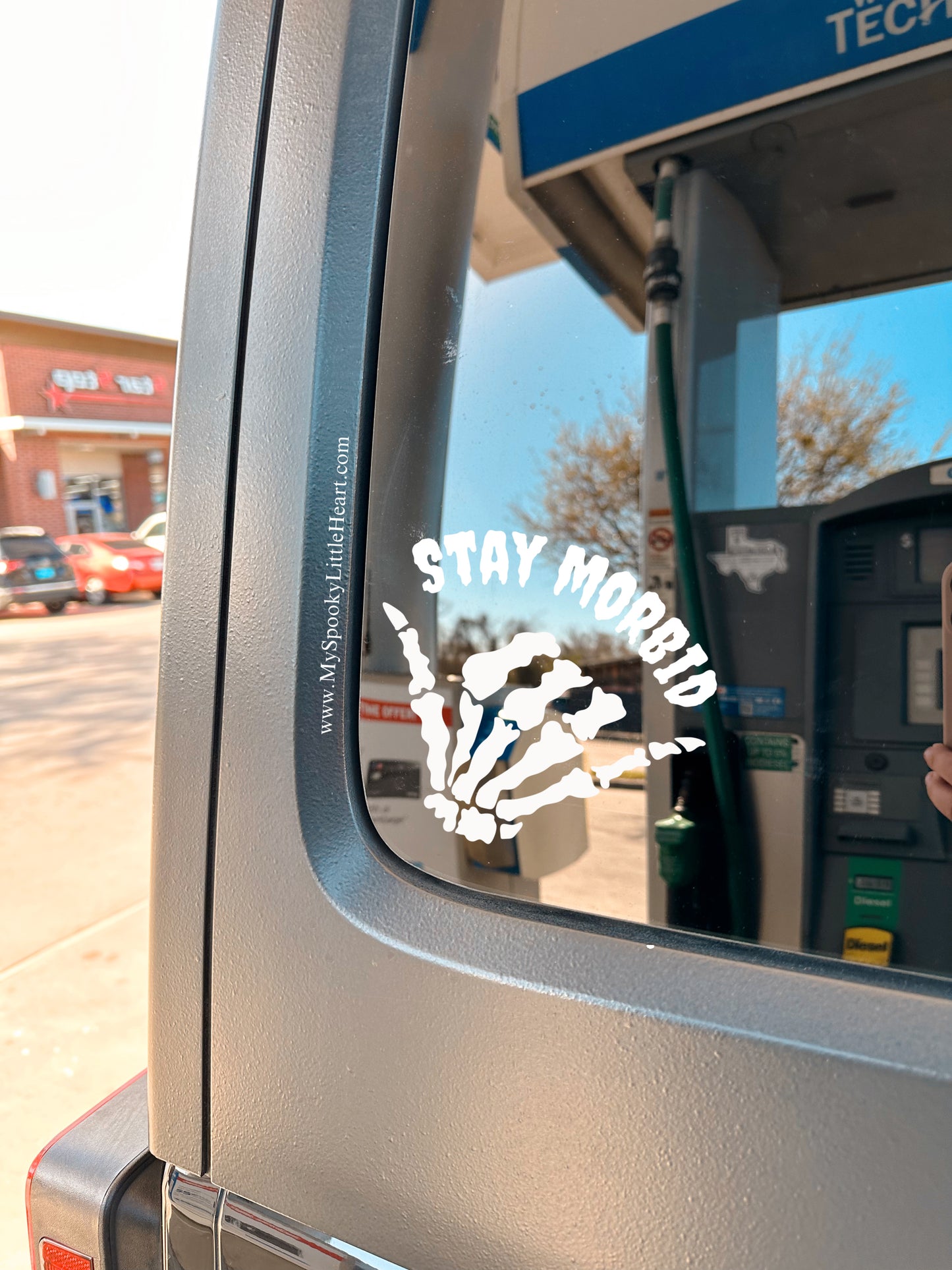 Stay Morbid Skeleton Shaka Vinyl Decal