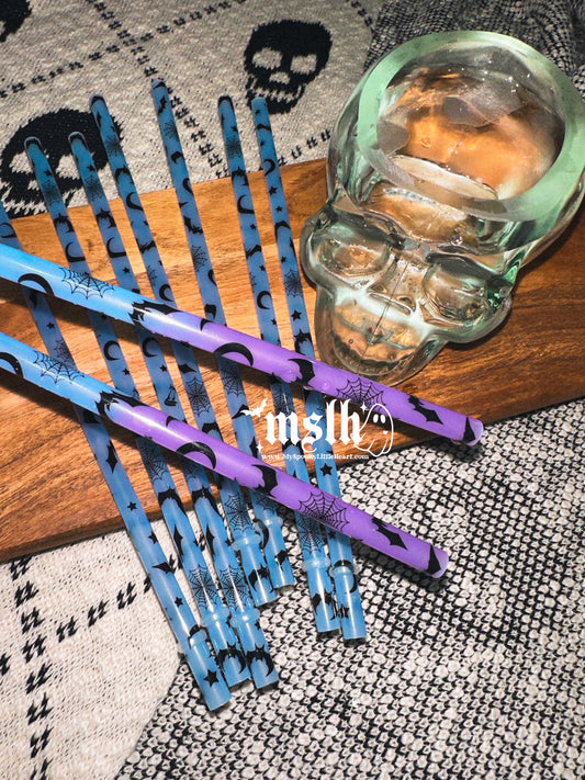 10" Bats Color Changing Reusable Straw