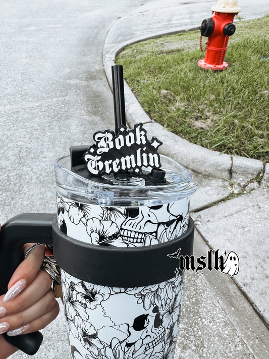 Book Gremlin MSLH Exclusive 8mm and 10mm Straw Topper for Tumblers -3D PRINTED