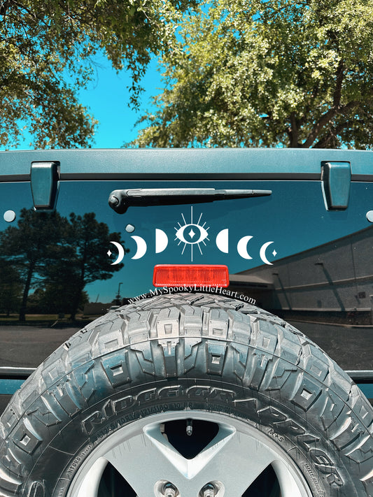 Moon Phase with Evil Eye Vinyl Decal