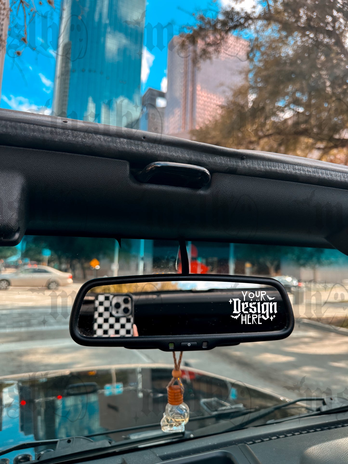 Rear Mirror Vinyl Car Decal Mockup