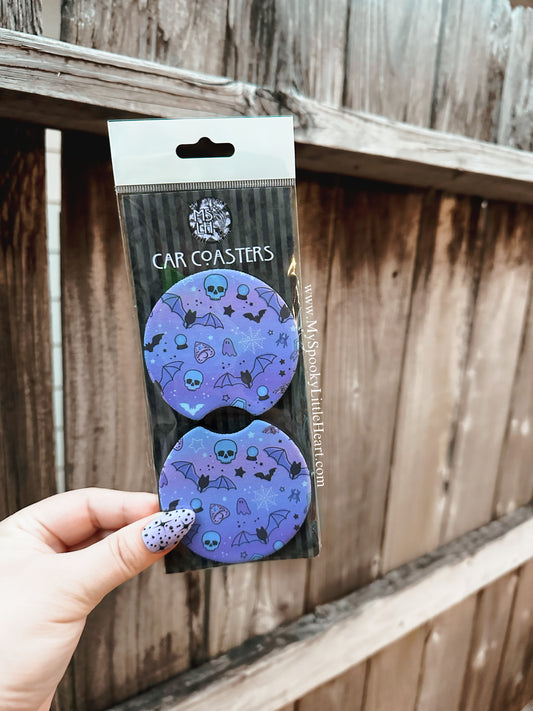 Pastel Spooky Set of 2 Car Coasters