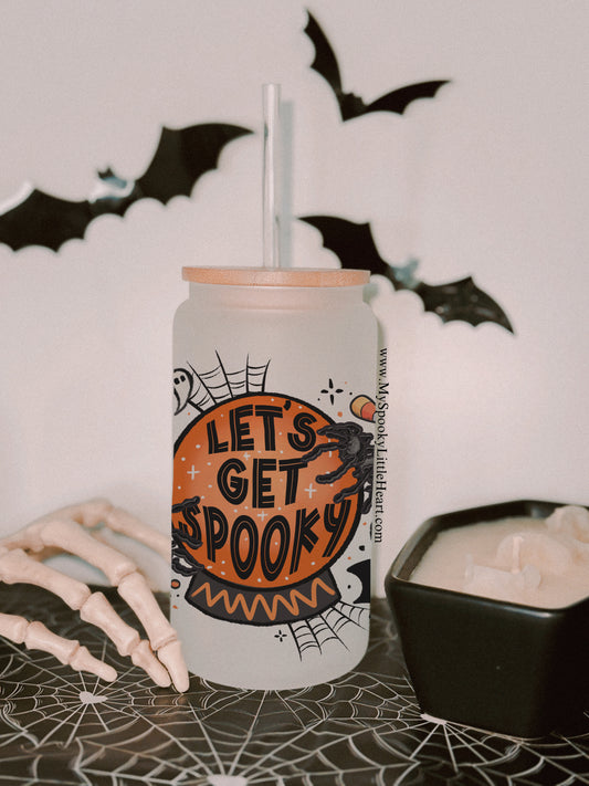 Let’s get Spooky 16oz Frosted Glass Cup