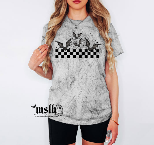 Checkered Bats Dyed T-Shirt