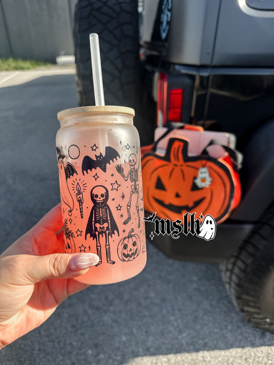 Spooky Season 16oz Glass Cup