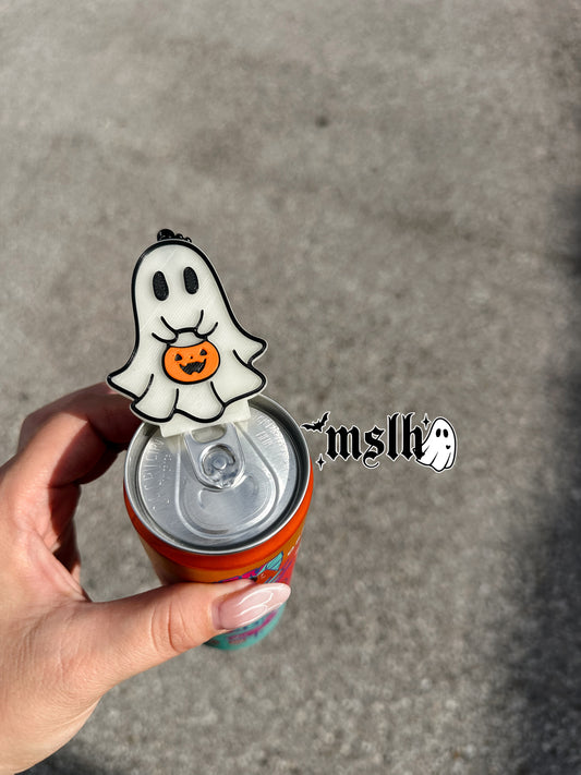Glow in the dark Ghost holding Pumpkin Pail Soda/Can Opener -3D PRINTED