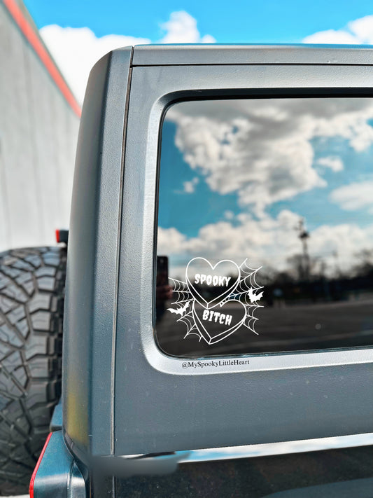 Spooky Bitch Candy Hearts Web Vinyl Decal
