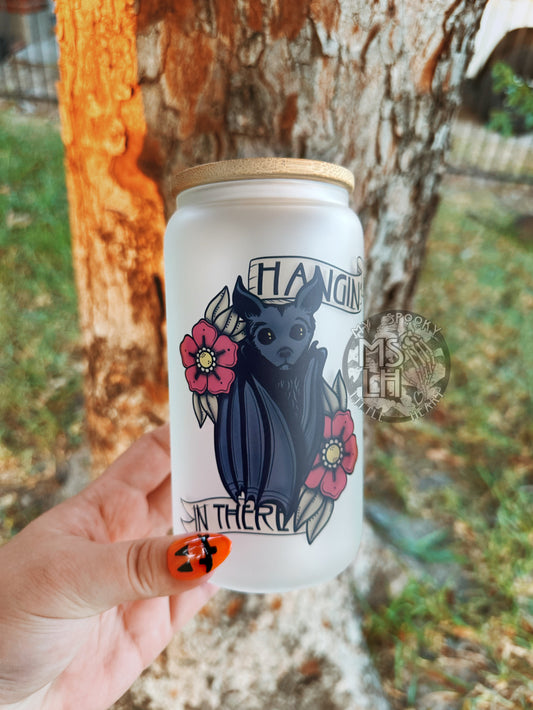 Hangin’ in the There Bats 16oz Frosted Glass Cup