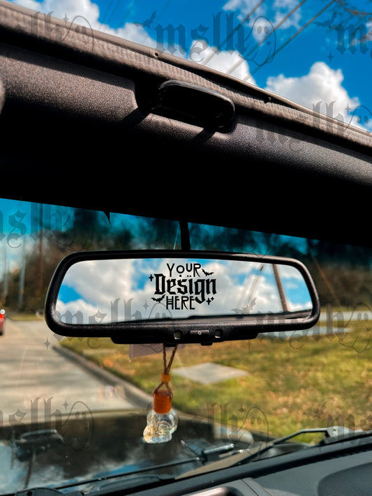 Rear Mirror Car Decal Mockup