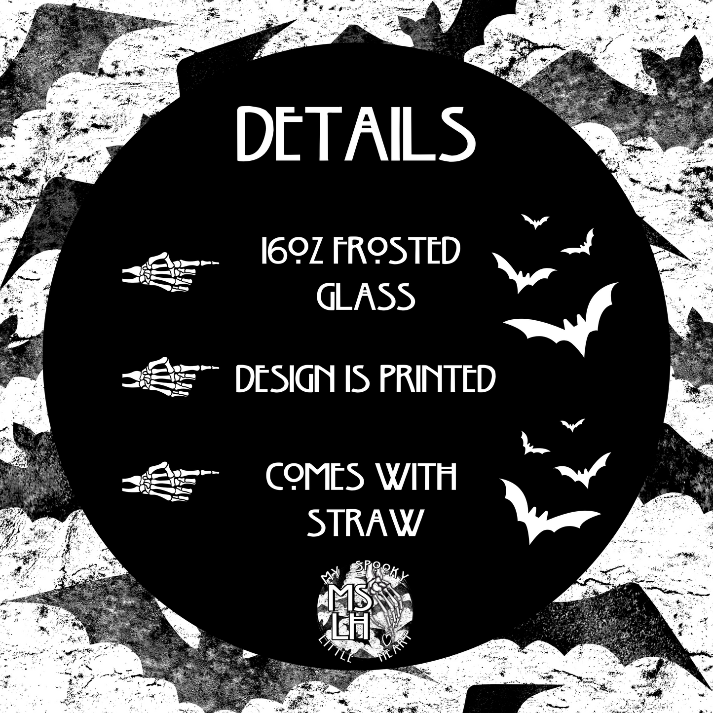 Dead inside Jolly Outside 16oz Frosted Glass Cup