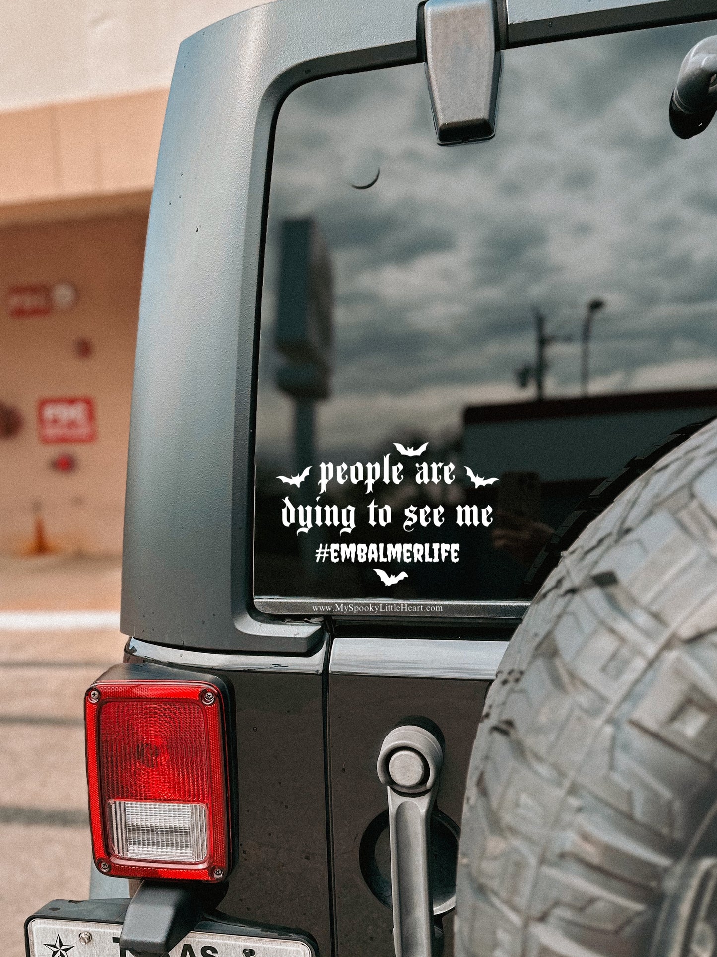 People are dying to see me #EmbalmerLife with bats Vinyl Decal