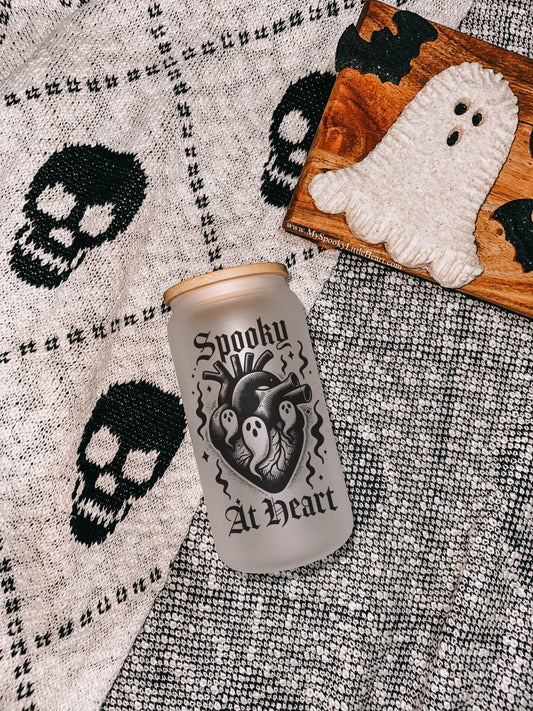 Spooky at Heart 16oz Frosted Glass Cup