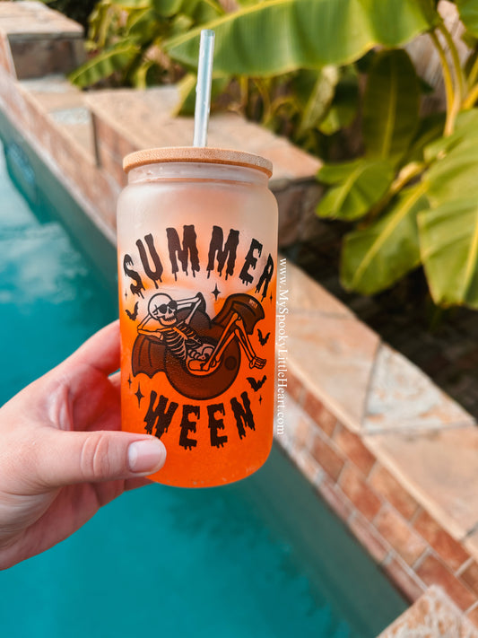 SummerWeen MSLH Exclusive 16oz Frosted Glass Cup