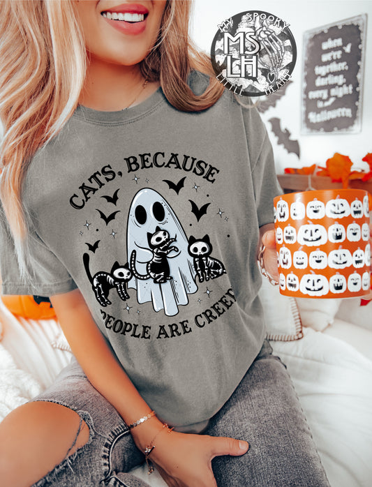 Cats Because People Are Creepy Halloween Shirt