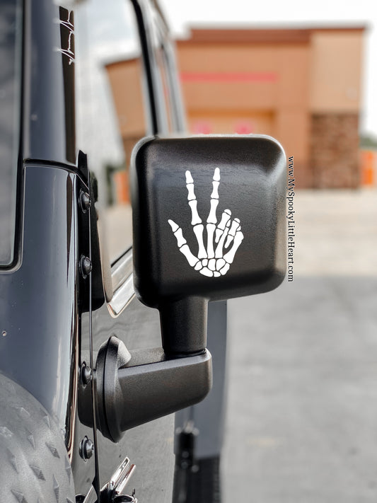 Three Finger Skeleton Wave Vinyl Decal