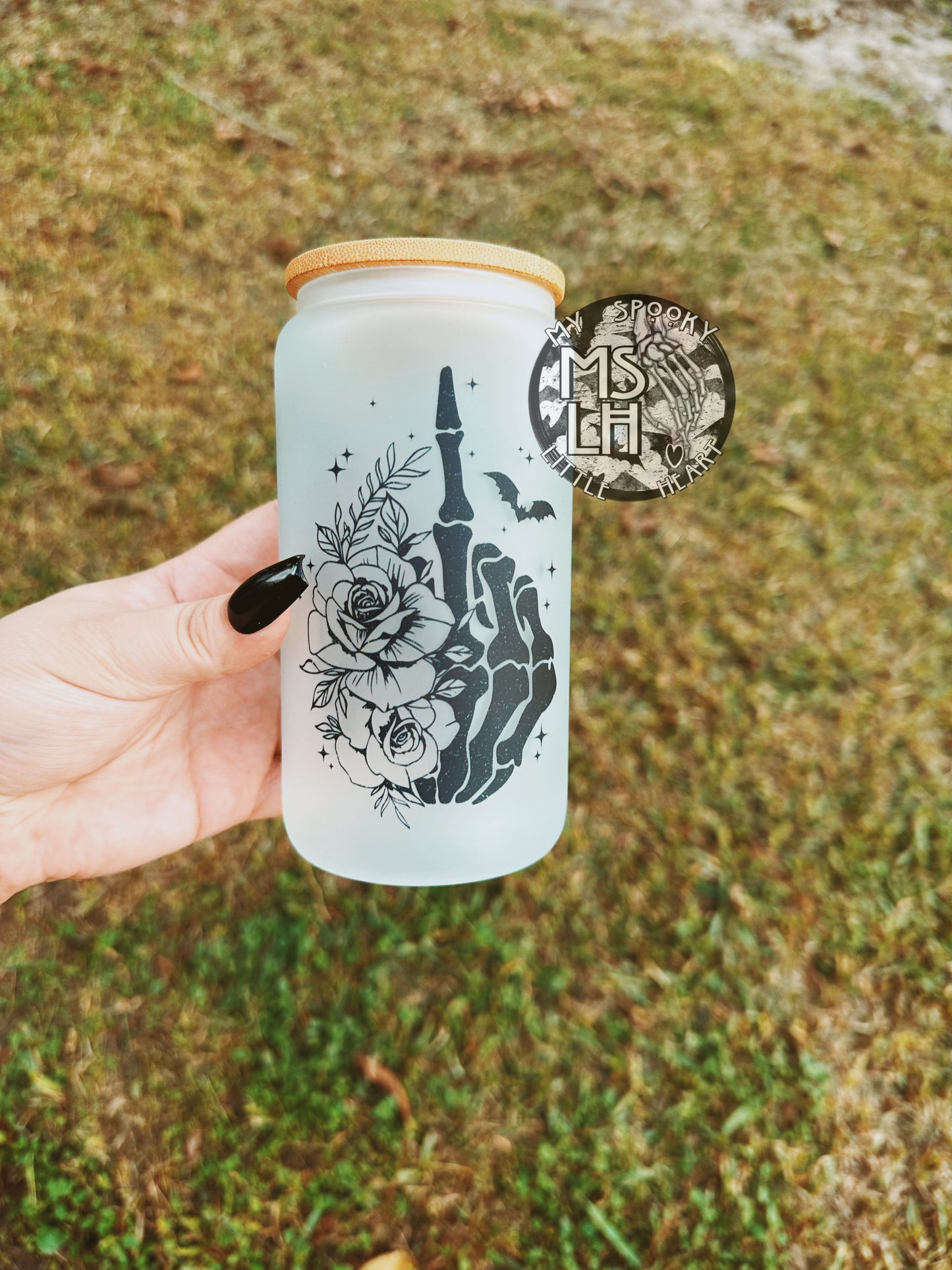 There it goes my last flying Fuck Bats and Middle Finger 16oz Frosted Glass Cup