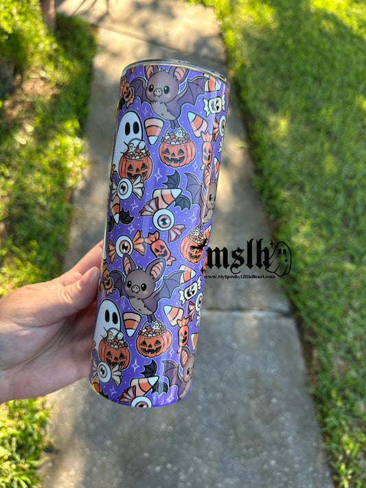 Spooky Cute Ghosts and Bats Halloween 20oz Tumbler
