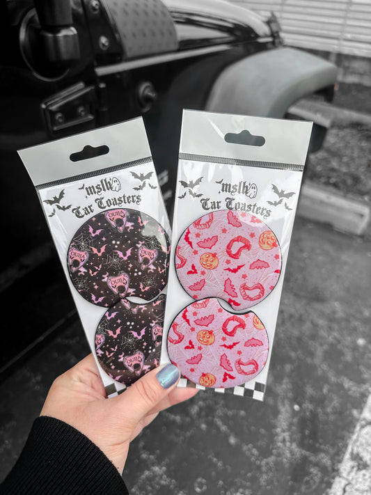 Valloween Set of 2 Car Coasters