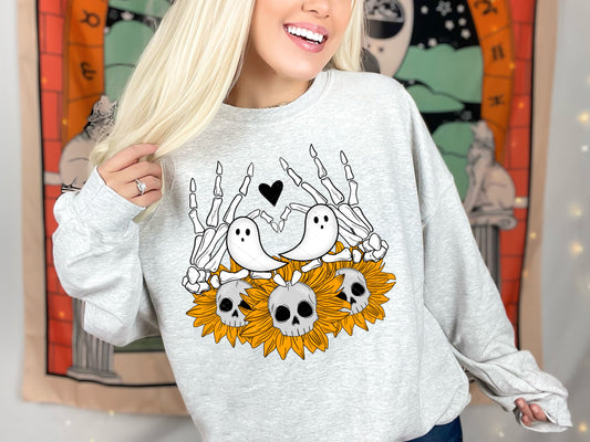 Wild Heart Skull Sunflowers PNG File