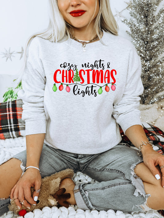 Cozy nights and Christmas lights PNG File