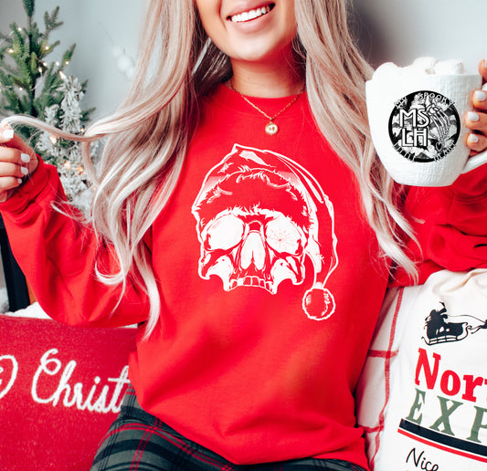 Skull with Santa Hat Sweatshirt