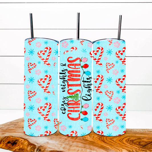 Cozy Nights & Christmas Lights 20oz Tumbler Wrap