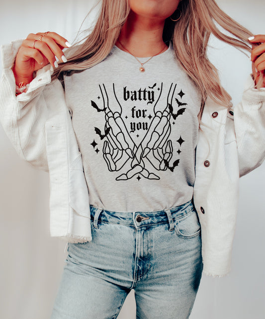 Batty for you Holding Skellie Hands PNG File