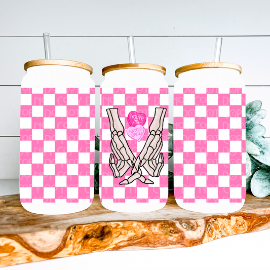 You're my Favorite Weirdo-Pink 16oz Glass Can Wrap - PNG File